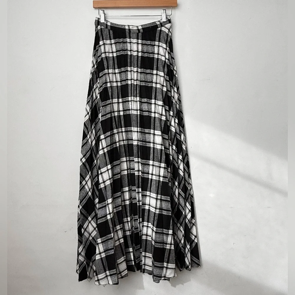 vintage plaid maxi skirt - Picture 1 of 5